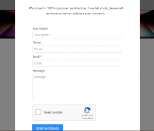 contact form for unhappy customers