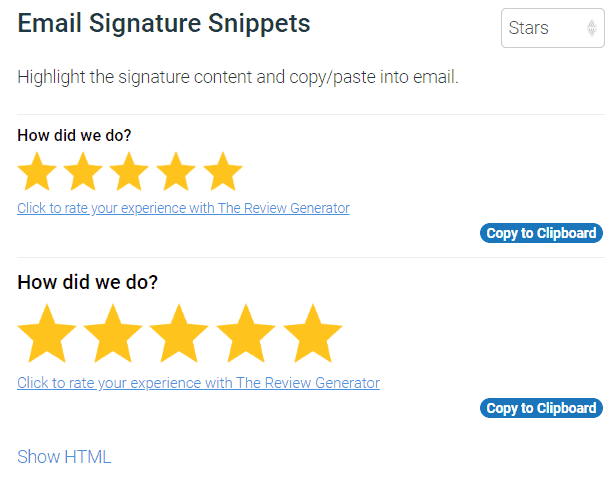 email snippets