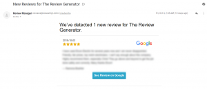 email with new review information